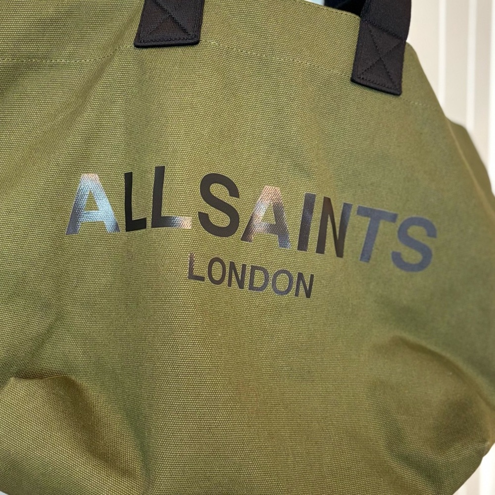 AllSaints London Large Olive Green Tote Bag